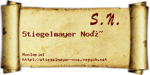 Stiegelmayer Noé névjegykártya